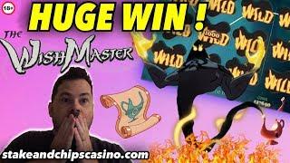HUGE WIN ON WISHMASTER SLOT  Online CASINO Game WIN !!