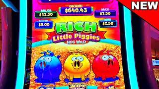 THE ALL NEW RICH LITTLE PIGGIES HOG WILD!!!! - New Las Vegas Casino Slot Machine Comeback Bonus