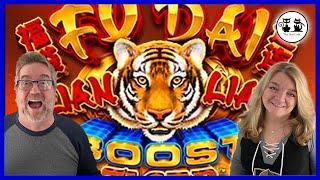 WOW - WE TRIGGERED A BOOSTED BAG! FU DAI LIAN LIAN BOOSTED PEACOCK AND TIGER SLOT MACHINES!