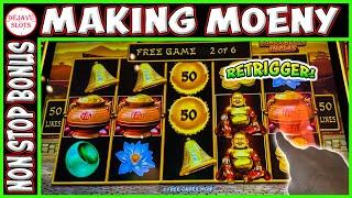 Non Stop Bonus Making Money On Happy & Prosperous Slot Machine
