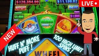 LIVE! NEW Huff N’ More Puff High Limit Slot - 100 Spins!