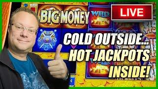 LIVE AT THE CASINO   IT'S COLD OUTSIDE... HOT INSIDE FOR  SOME BIG WINS AND JACKPOTS  [JP 0-6]