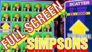 BIG WIN  FULL SCREEN ON THE SIMPSONS !!!!! LOTS OF BONUSES AND FEATURES AND WILLY WONKA TOO !!!!!