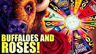 BUFFALOES & ROSES!  I GO ON A HOT DATE!? BUFFALO Slot Machine (Aristocrat Gaming)