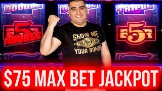 $75 Max Bet HANDPAY JACKPOT On High Limit 3 Reel Slot Machine | Las Vegas Casino | SE-9 | EP-24
