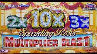 FINALLY GOT A BEAUTY MULTIPLIERS !SPARKLING ROSES MULTIPLIER BLAST Slot (KONAMI) $3.00 Max Bet栗