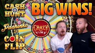CRAZY TIME BIG WINS in Pachinko, Cash Hunt and Coin Flip (Bonus Games)