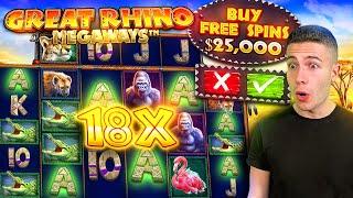 $25,000 Bonus Buy on Great Rhino Megaways (25K SUB SPECIAL #13)
