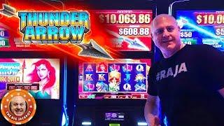 BIG WIN! Thunder Arrow Jurassic Queen Slot BONU$ and Big Handpay!