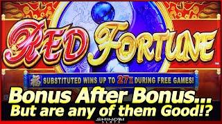 Red Fortune Slot Machine - Bonus After Bonus with Re-Triggers...But Are Any of Them Good!?
