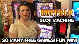 So Much Fun on Buffalo! Free Games Re-Trigger Bonus Rounds! Slot Ladies
