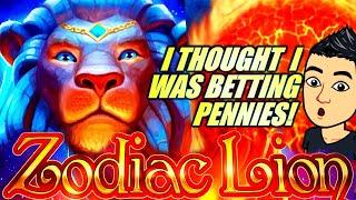 $15.00/SPIN MISTAKE! ZODIAC LION  I THOUGHT I WAS BETTING PENNIES! Slot Machine (IGT)
