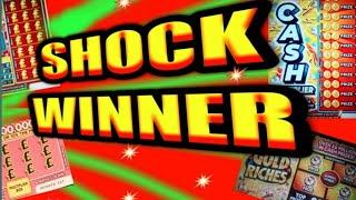 "SHOCK WINNER"  ..FESTIVE LINES...GOLDFEVER..JOLLY 7s..WINNIN 777..£250,000 ORANGE..£100 DOUBLER
