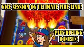 FUN ULTIMATE FIRE LINK Slot Machine Session  PLUS Stacey vs. Greg DUELING BONUSES!