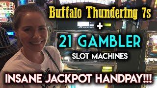 CRAZY JACKPOT HANDPAY! 21 GAMBLER SLOT MACHINE! INSANE RUN!!!