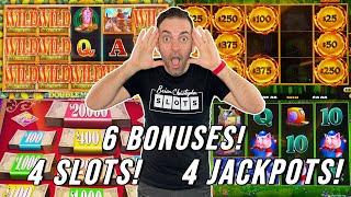 4 Slots, 6 Bonuses, 4 JACKPOTS!  Profitable Casino Day!