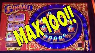 MAX 100! 100 SPINS AT MAX BET ON FREEPLAY  WHAT'S MY PAYBACK%  PINBALL AT THE M RESORT