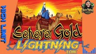 High Limit Lightning Link Sahara Gold Slot Machine Mega Jackpot Session
