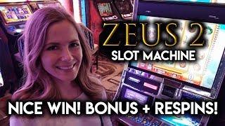 Zeus 2 Slot Machine! Bonus and lots of Respins!!!
