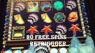 ** Mystical Mermaid ** Retrigger High Limit Slot Machine Free Spins Nice Big Win $20 Bet Bonus Slots