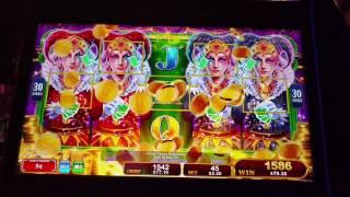 BIG WIN NEW 5c denom  Konami Jesters Mirror Free Spin bonus slot machine
