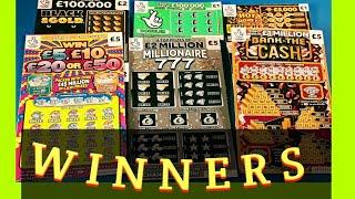 GREAT WINS..SCRATCHCARDS..MILLIONAIRE 777..WIN 5-£10-£20-£50..BLACK & GOLD..HOT MONEY..GREE  DOUBLER