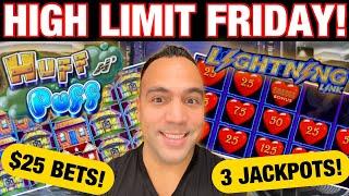 $25 BETS on Lightning Link & Huff N’ Puff = 3 JACKPOT HANDPAYS!!! EEEEE!! ️