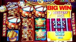 DANCING DRUMS Slot Machine Bonus Big Win | Progressive Pick Feature | Live Slot Play