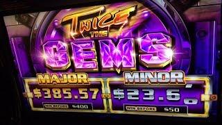 Twice the Gem Slot Bonuses BIG WINS - Ainsworth