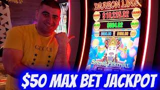 $50 Max Bet HANDPAY JACKPOT On Dragon Link Slot Machine | Las Vegas Casino JACKPOT ! PART 5