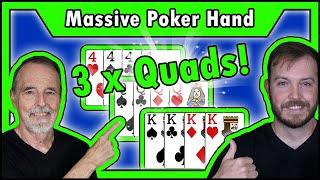 3 x Quads MASSIVE Poker Hands! WINNING Day at Hard Rock Hollywood • The Jackpot Gents