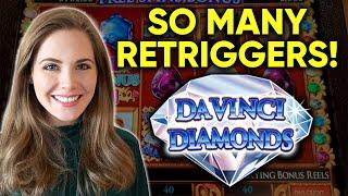AMAZING HOW MANY SPINS I GOT! Davinci Diamonds Slot Machine! BIG BONUS WIN!