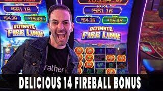 DELICIOUS 14 FIREBALLS  Ultimate Fire Link Comeback Bonus Time at Plaza Casino