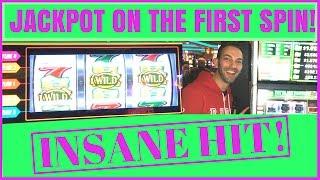 JACKPOT on the FIRST SPIN  BEST FIRST SPIN EVER!  San Manuel Casino