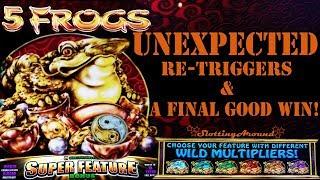 5 Frogs Slot Win! with Re-Triggers and a Final Unexpected Win at San Manuel Casino