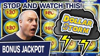 STOP What You’re Doing & WATCH THIS NOW:  Slot Machine HANDPAY on Dollar Storm!