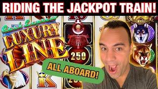 $25 MAX BET GRAND ELIGIBLE Cash Express Luxury Line JACKPOT HANDPAY!!  New All Aboard Slot!!