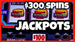 MY BIGGEST JACKPOT ON SIZZLING 7'S / HIGH LIMIT PAID MUCHO DINERO/ JACKPOT  CAUGHT LIVE