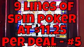 9-Lines of Spin Poker at $11.25 Per Deal - Nice Win!