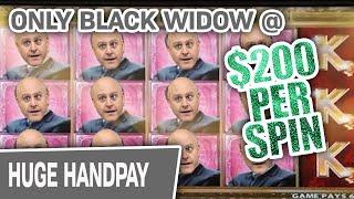 $200 PER SPIN on ONLY Black Widow Slots = $44,000+ Won!  Only RAJA Brings Action This Big!