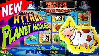 NEW GAME !!! Invaders Attack From Planet Moolah!! 1c Wms Slot in San Manuel Casino