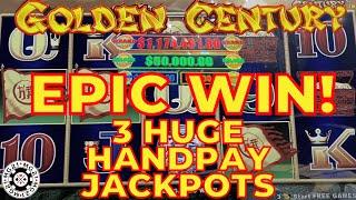 Dragon Link Golden Century (3) HANDPAY JACKPOTS HIGH LIMIT $125 Bonus Round Slot Machine MASSIVE WIN
