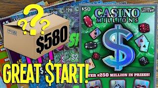 Great Start with $580 BONUS SURPRISE! $50 Casino Millions  $150 TEXAS LOTTERY Scratch Offs