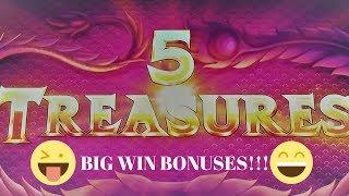 BIG FUN WINS on 5 TREASURES SLOT MACHINE BONUSES & PROGRESSIVE PICKS - PECHANGA CASINO VIEJAS