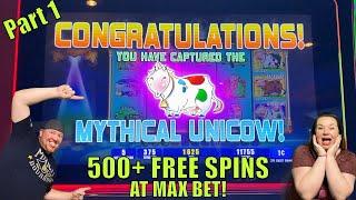 UNICOW BONUS!! 500+ FREE SPINS AT MAX BET!!  PLANET MOOLAH Bonus Pt 1 #unicow #maxbet
