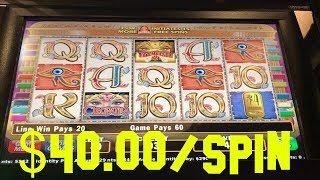 CLEOPATRA High Limit Denom $40.00/Spin Live play Slot Machine
