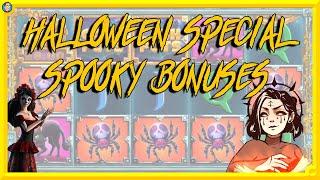 Spooky Slots!! Playing Halloween Slots for 10 BONUSES!!