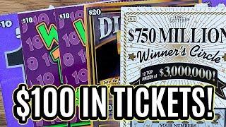 WHEW!  **$100 in Tickets!**  TEXAS LOTTERY Scratch Offs