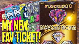 LOOK AT THAT!! $50 $1,000,000 Diamond Riches  $174 TEXAS LOTTERY Scratch Offs