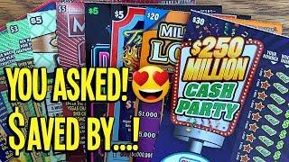 YOU ASKED!  $AVED BY...!  $30 $250 Million Cash Party + LOTS MORE!  $83 TX Lottery Scratch Offs